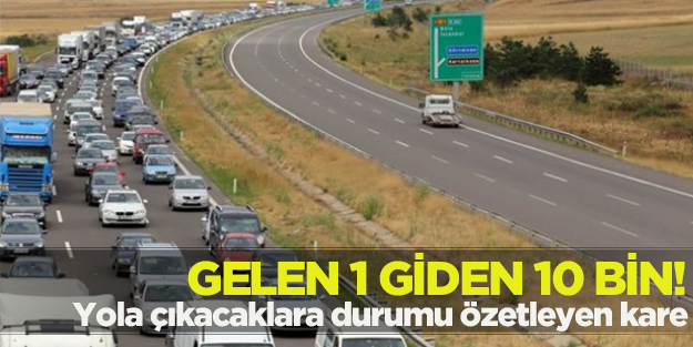 TEM'de 15 kilometrelik bayram kuyruğu