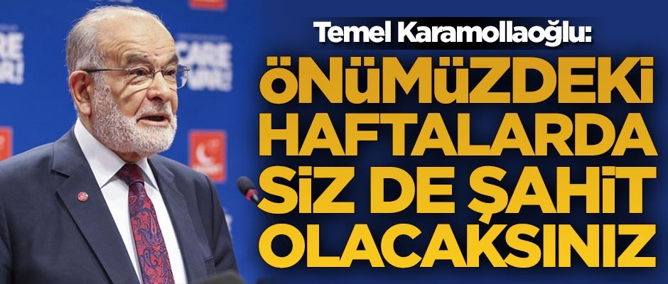 Temel Karamollaoğlu: Önümüzdeki haftalarda siz de göreceksiniz