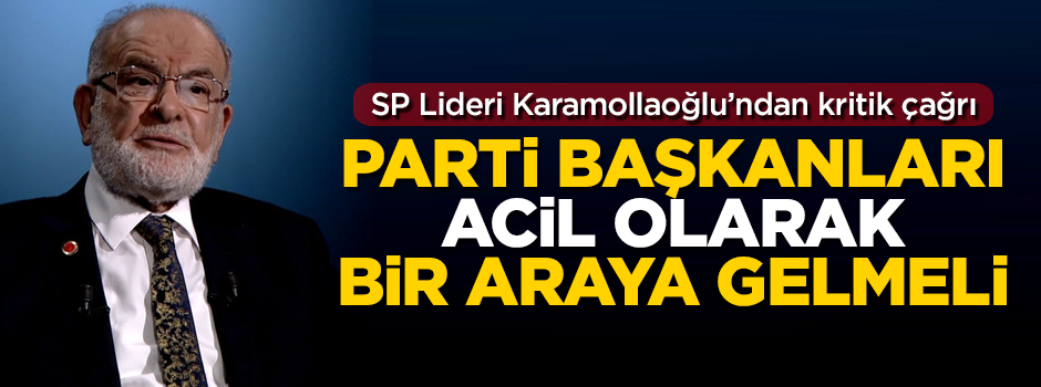 Temel Karamollaoğlu'ndan kritik çağrı! 'Tüm parti başkanları bir araya gelmeli'