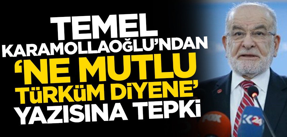 Temel Karamollaoğlu’ndan 'Ne Mutlu Türküm Diyene' yazısına tepki