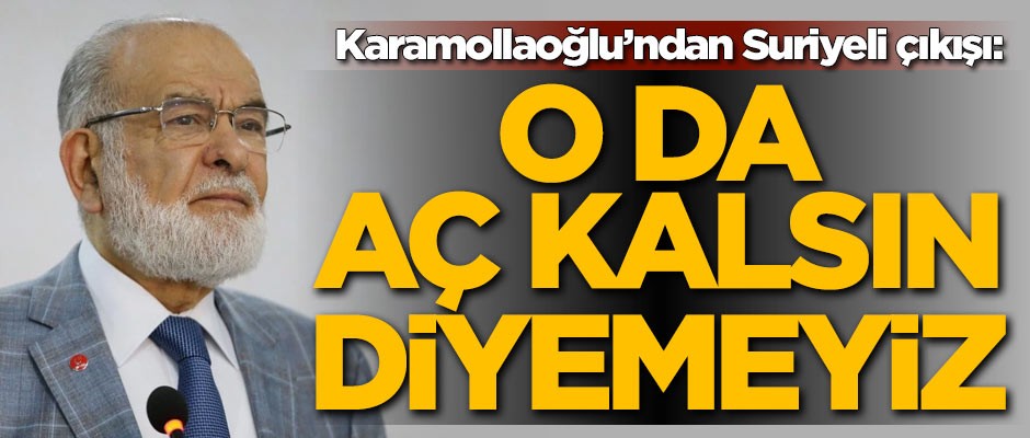 Temel Karamollaoğlu'ndan Suriyeli çıkışı: O da aç kalsın diyemeyiz