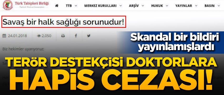 Terör destekçisi doktorlara hapis cezası!