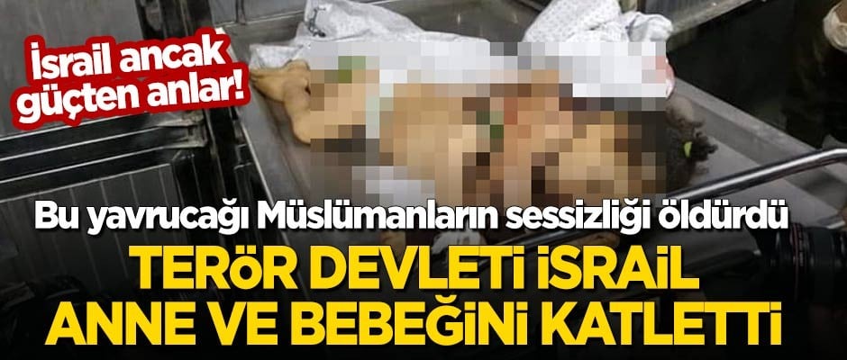 Terör devleti İsrail, anne ve 14 aylık bebeğini katletti!