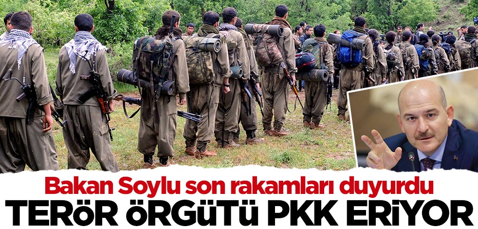 Terör örgütü PKK giderek eriyor! Bakan Soylu son rakamları duyurdu