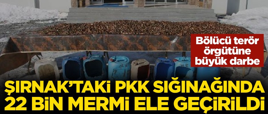 Terör örgütüne büyük darbe! PKK sığınağında 22 bin 100 mermi ele geçirildi