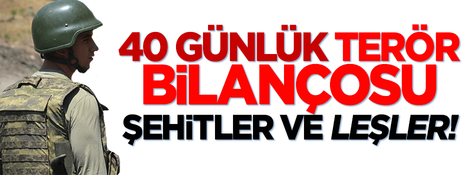Terör saldırılarında 40 günlük bilanço: 41 şehit, 43 leş