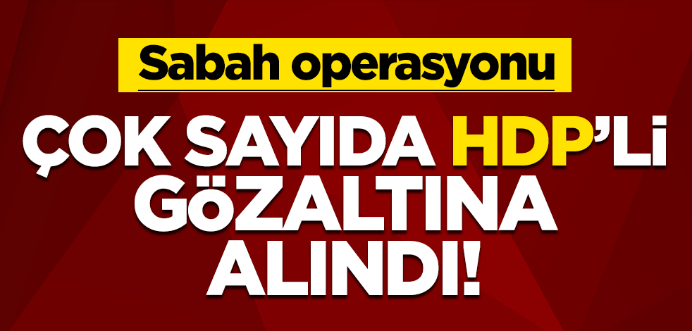 Terör tuvalarına sabah operasyonu! Çok sayıda HDP'li gözaltına alındı