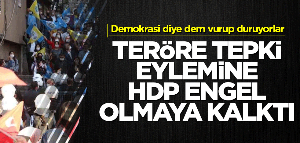 Teröre tepki eylemine HDP engel olmaya kalktı