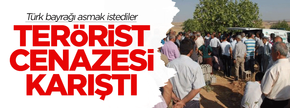 Terörist cenazesi karıştı