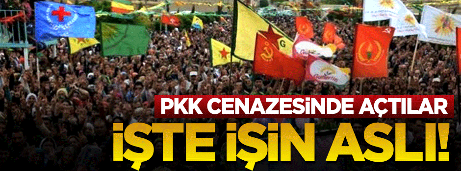 Terörist cenazesinde Öcalan ve Haç posteri!