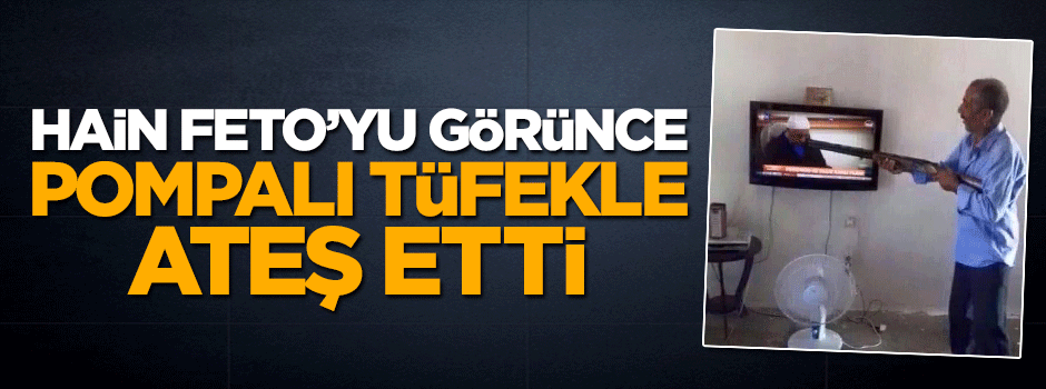 Terörist Fetullah Gülen'i görünce televizyona ateş etti