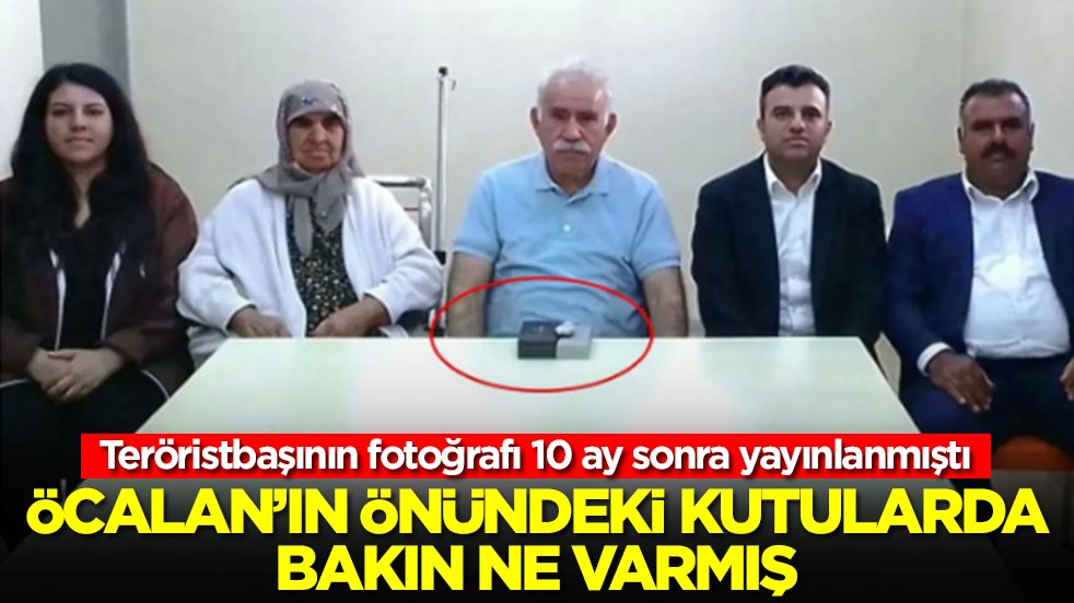 Teröristbaşının fotoğrafı 10 ay sonra yayınlanmıştı: Öcalan'ın önündeki kutularda bakın ne varmış