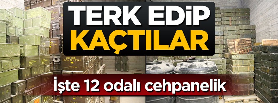 Teröristler 12 odalı cephaneliği terk edip kaçtı