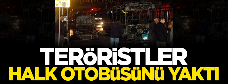 Teröristler halk otobüsünü yaktı