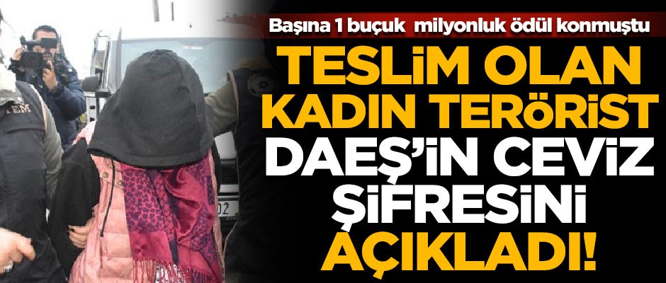 Teslim olan kadın terörist, DAEŞ'in "Ceviz" şifresini açıkladı