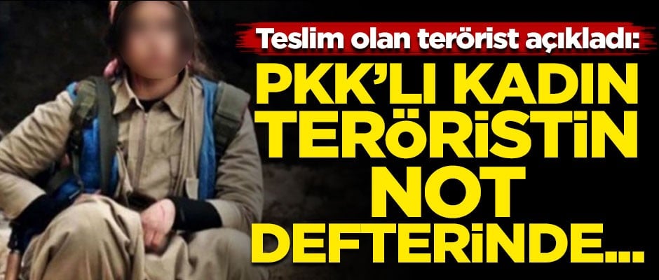 Teslim olan PKK'lı, korkunç gerçeği açıkladı! Kadın teröristin not defterinde...