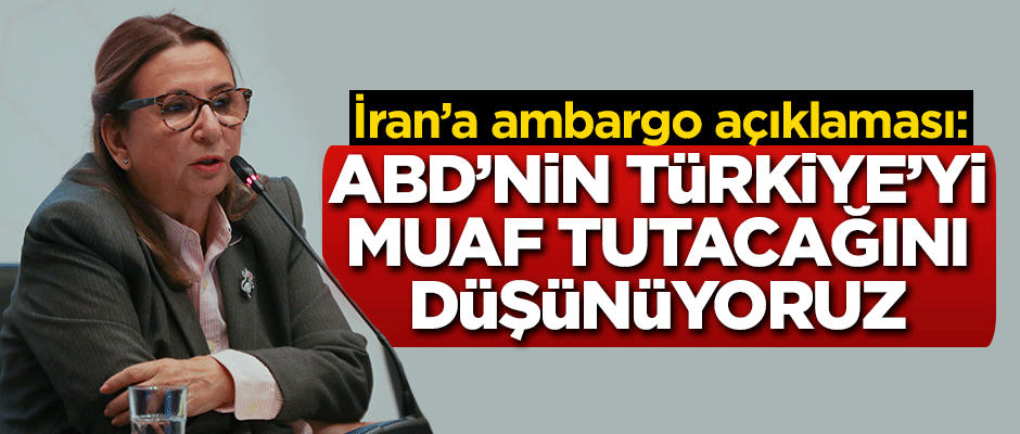 Ticaret Bakanı Ruhsar Pekcan'dan İran'a ambargo açıklaması
