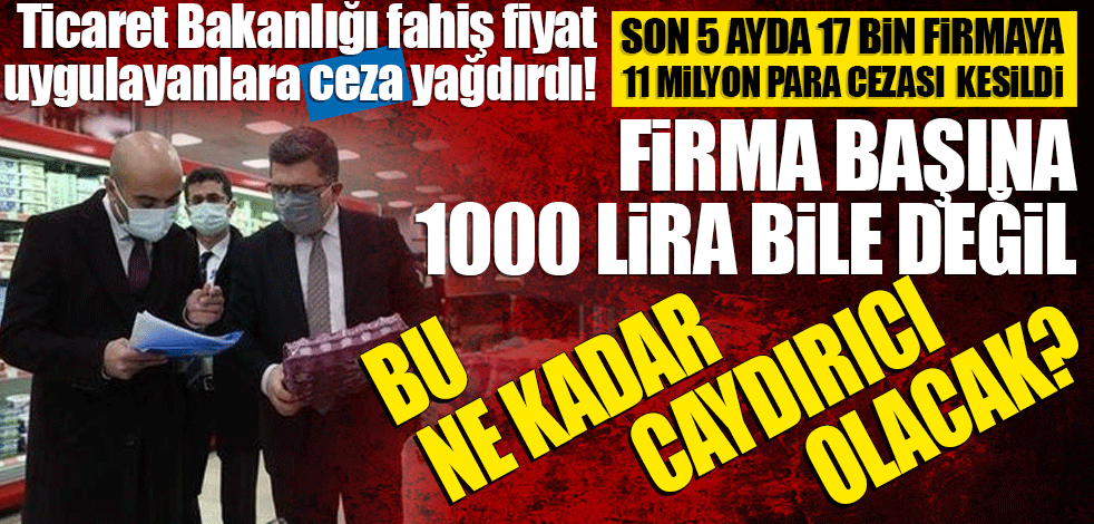 Ticaret Bakanlığı, fahiş fiyat uygulayanlara ceza yağdırdı! Firma başına 1000 lira bile değil! Bu ne kadar caydırıcı olacak?