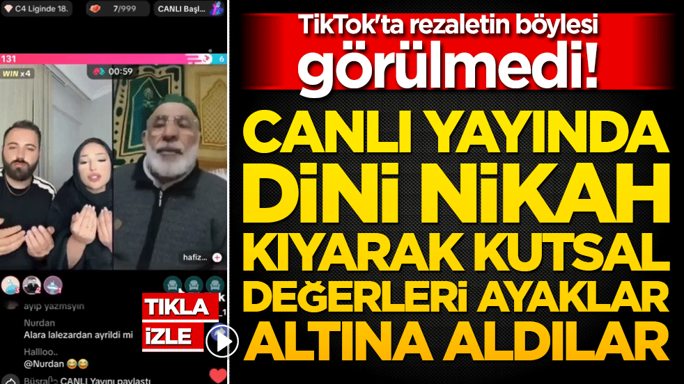 TikTok'ta rezaletin böylesi görülmedi! Canlı yayında dini nikah kıyarak kutsal değerleri ayaklar altına aldılar!