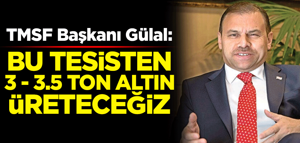 TMSF Başkanı Muhiddin Gülal: Bu tesisten 3 - 3.5 ton altın üreteceğiz