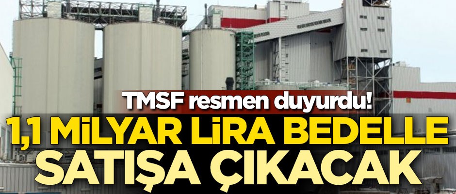 TMSF resmen duyurdu! 1,1 milyar lira bedelle satışa çıkacak