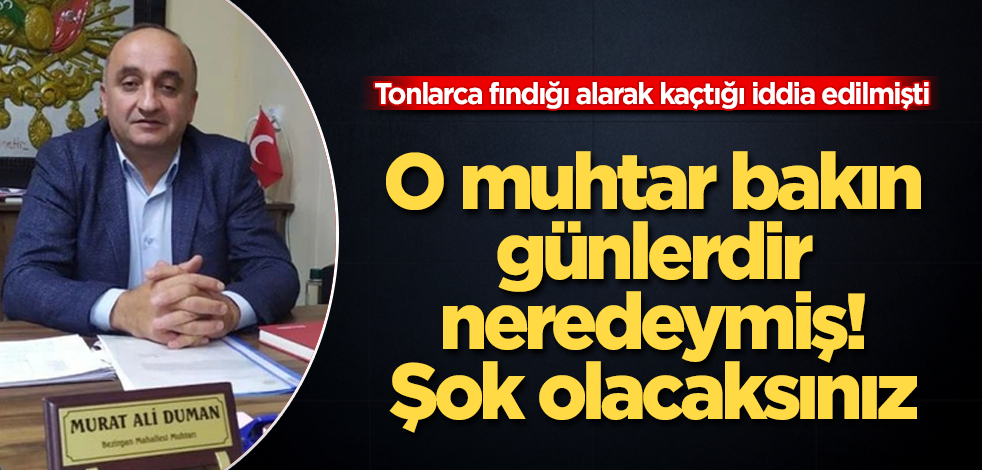 Tonlarca fındığı alarak kaçtığı iddia edilmişti! O muhtar bakın günlerdir neredeymiş! Şok olacaksınız