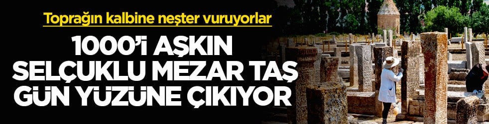 Toprağın kalbine neşter vuruyorlar! 1000’i aşkın Selçuklu mezar taşı gün yüzüne çıkıyor