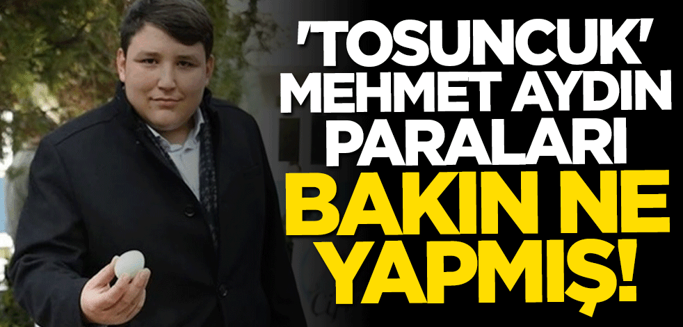 "Tosuncuk" Mehmet Aydın paraları bakın ne yapmış