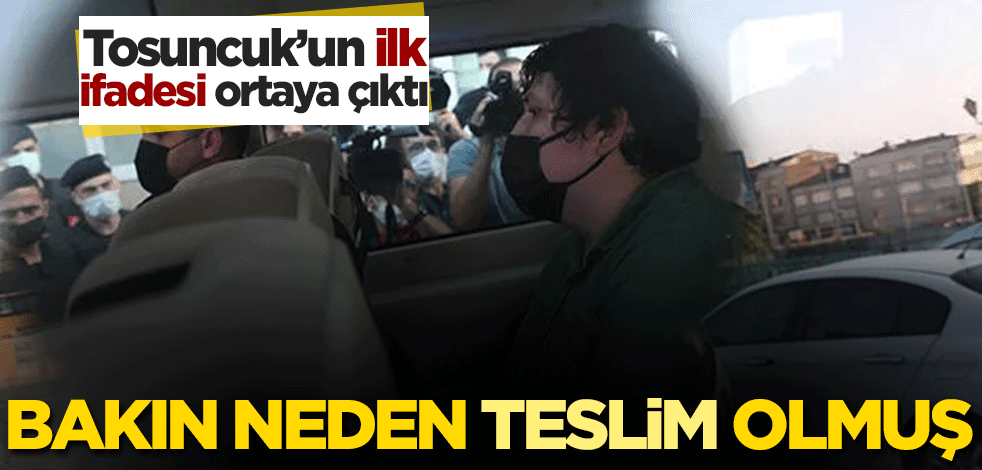 Tosuncuk’un ilk ifadesi ortaya çıktı! Bakın neden teslim olmuş