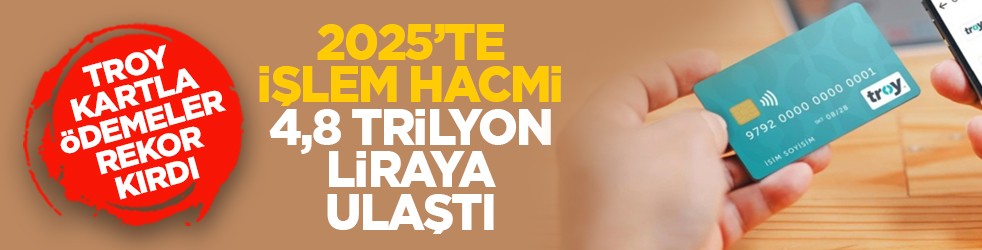 TROY kartlarla ödemeler rekor kırdı: 2025’te işlem hacmi 4,8 trilyon liraya ulaştı