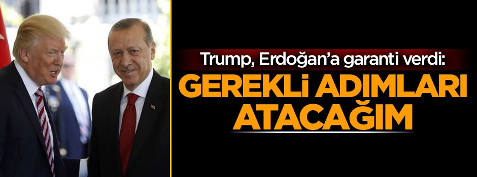Trump, Erdoğan'a garanti: Gerekli adımları atacağım