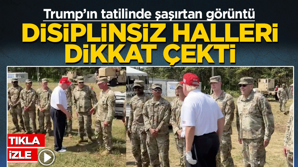 Trump’ın tatilinde şaşırtan görüntü: Terlikle çıktı, askerler selam bile durmadı
