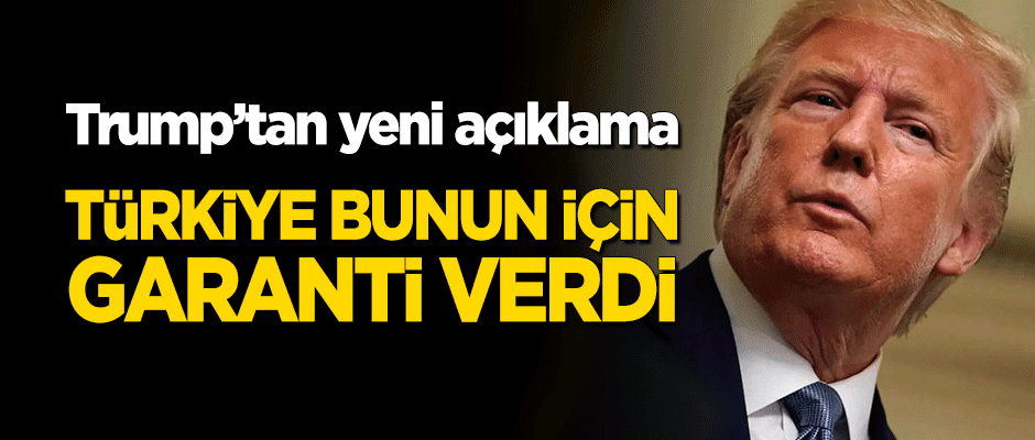 Trump'tan ikinci 'Barış Pınarı Harekatı' açıklaması: Türkiye garanti verdi