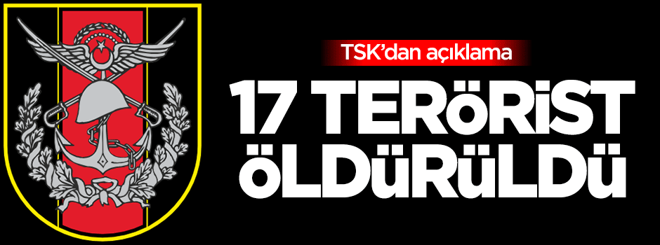 TSK: 17 terörist öldürüldü