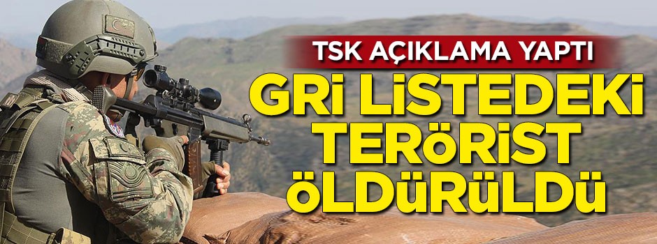 TSK açıkladı! Gri listedeki terörist öldürüldü