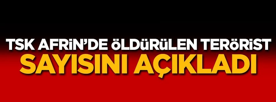 TSK Afrin'de öldürülen terörist sayısını açıkladı
