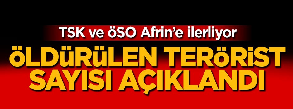 TSK Afrin'de öldürülen terörist sayısını açıkladı