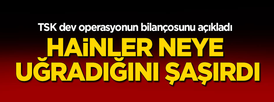 TSK dev operasyonun bilançosunun açıkladı!