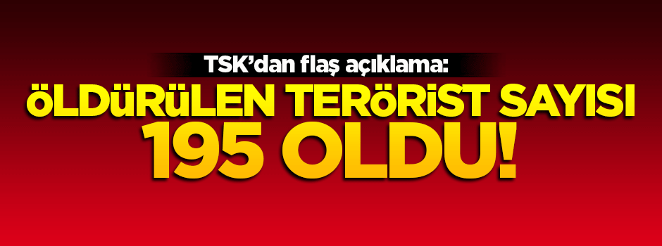 TSK: Öldürülen terörist sayısı 195 oldu