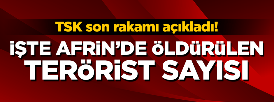 TSK açıkladı: Afrin'de öldürülen terörist sayısı 343'e yükseldi