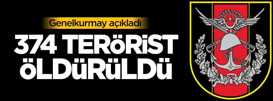 TSK'dan açıklama: 374 PKK'lı öldürüldü