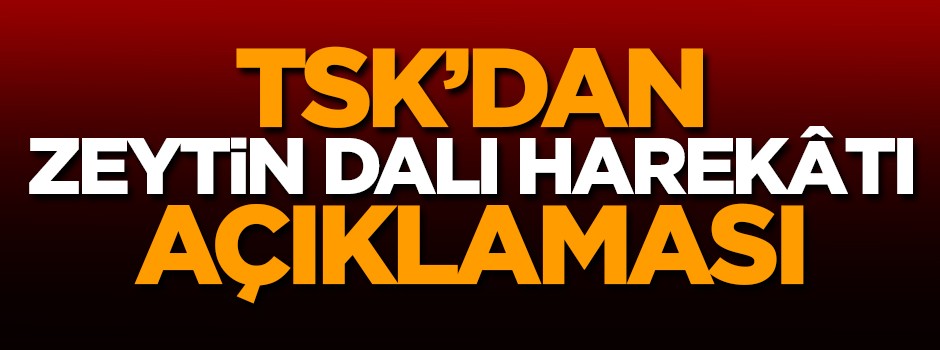 TSK'dan Zeytin Dalı Harekatı açıklaması!
