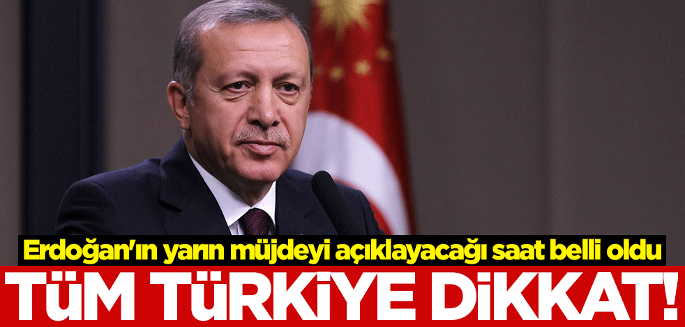 Tüm Türkiye dikkat! Erdoğan'ın yarın müjdeyi açıklayacağı saat belli oldu