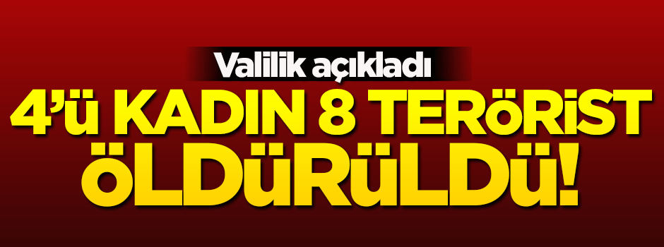 Tunceli'de 4'ü kadın 8 terörist öldürüldü!