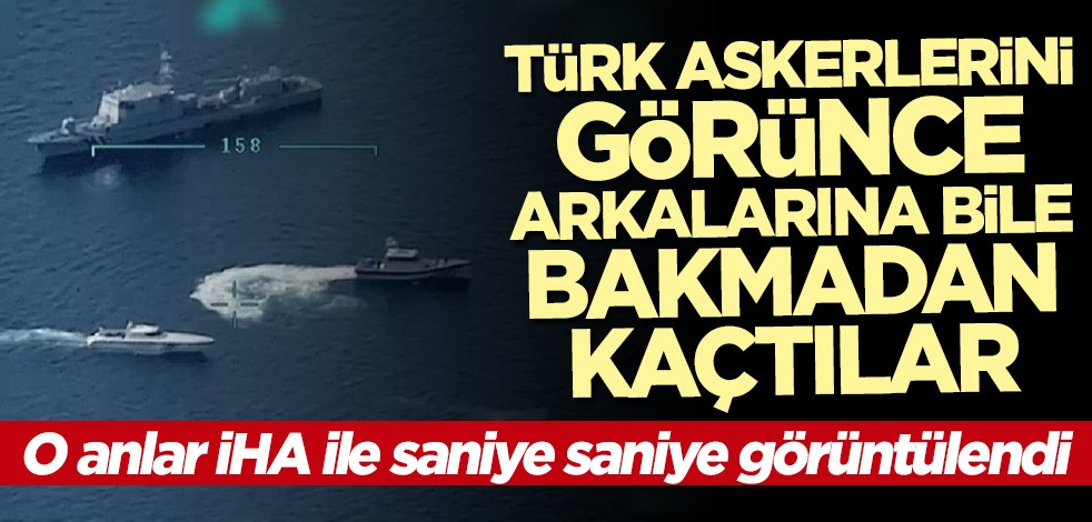 Türk askerlerini görünce böyle kaçtılar