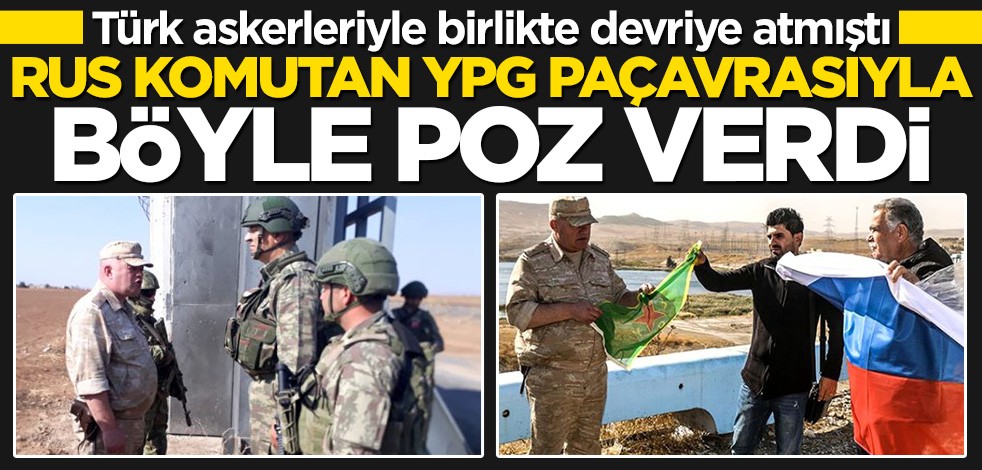 Türk askerleriyle devriyeye çıkıp YPG paçavrasıyla poz verdi
