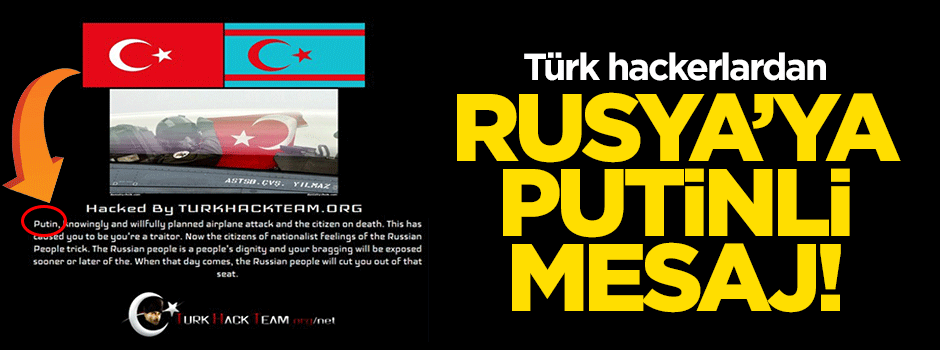 Türk hackerlardan Rusya'ya Putinli mesaj