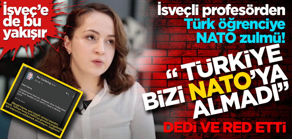 Türk öğrenciye İsveçli profesörden NATO zulmü! "Türkiye bizi NATO’ya almadı" dedi, Türk öğrencinin staj başvurusunu reddetti