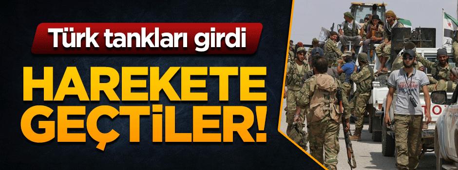 Türk tanklarını önünde zafer pozu