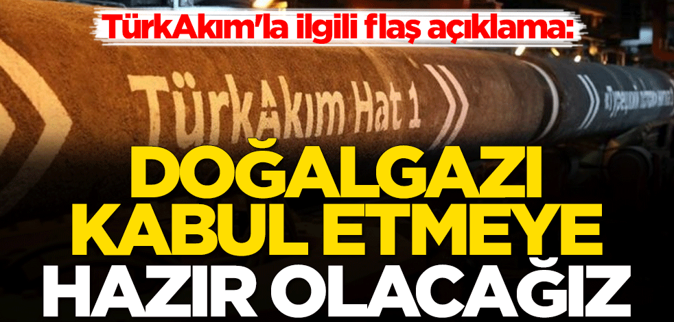 TürkAkım'la ilgili flaş açıklama: Doğalgazı kabul etmeye hazır olacağız